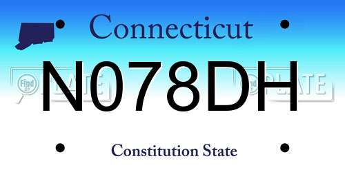 N078DH Connecticut License Plate