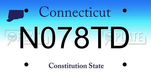 N078TD Connecticut License Plate
