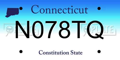 N078TQ Connecticut License Plate