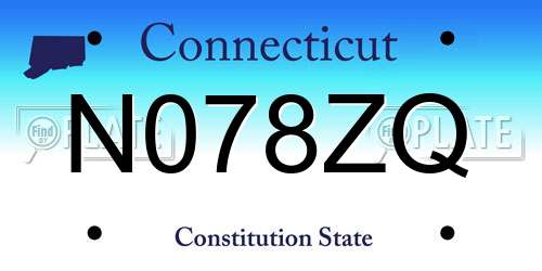 N078ZQ Connecticut License Plate