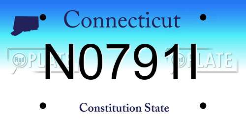 N0791I Connecticut License Plate