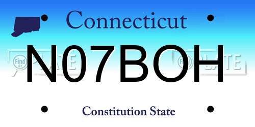 N07BOH Connecticut License Plate