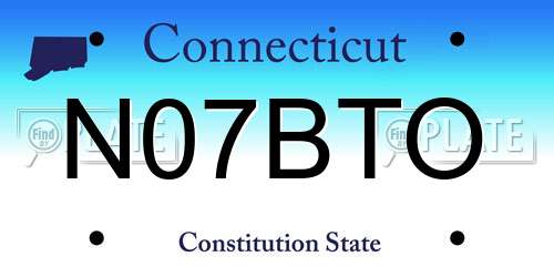 N07BTO Connecticut License Plate