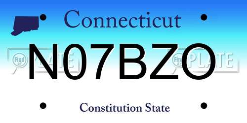 N07BZO Connecticut License Plate