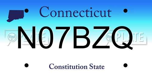 N07BZQ Connecticut License Plate
