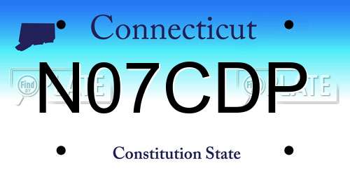 N07CDP Connecticut License Plate