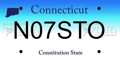 N07STO Connecticut License Plate
