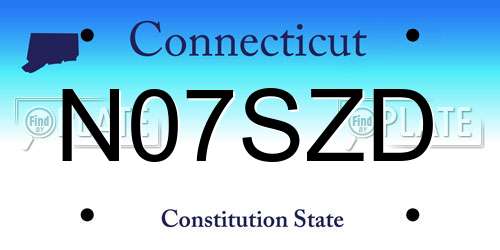 N07SZD Connecticut License Plate