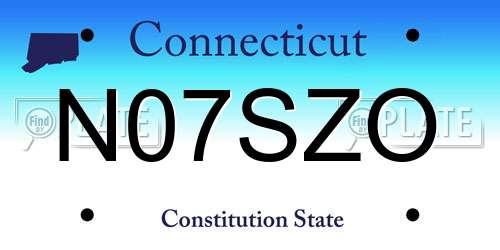 N07SZO Connecticut License Plate