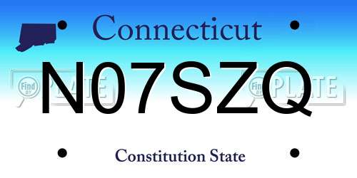 N07SZQ Connecticut License Plate