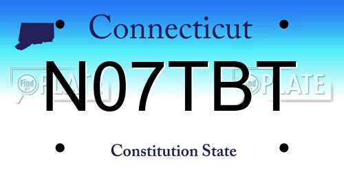N07TBT Connecticut License Plate