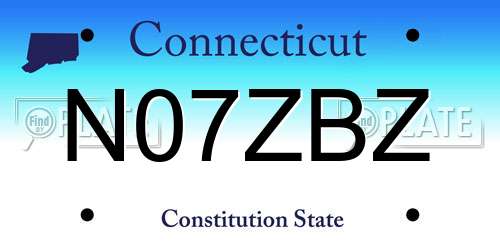 N07ZBZ Connecticut License Plate