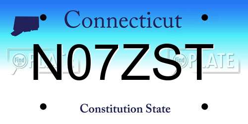 N07ZST Connecticut License Plate