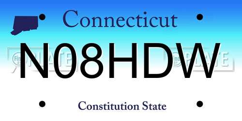 N08HDW Connecticut License Plate
