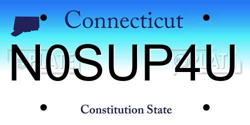 N0SUP4U Connecticut License Plate