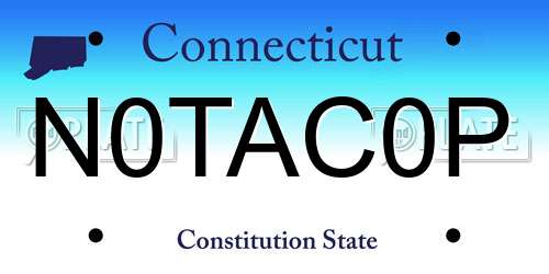 N0TAC0P Connecticut License Plate