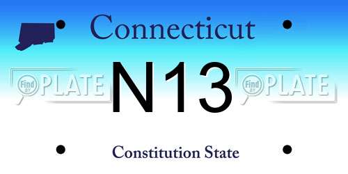 N13 Connecticut License Plate