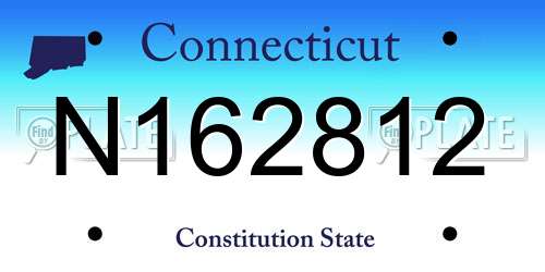 N162812 Connecticut License Plate