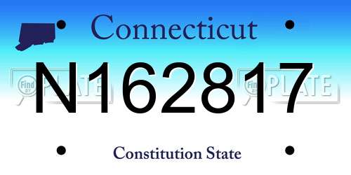 N162817 Connecticut License Plate