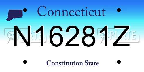 N16281Z Connecticut License Plate