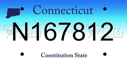 N167812 Connecticut License Plate