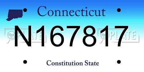 N167817 Connecticut License Plate