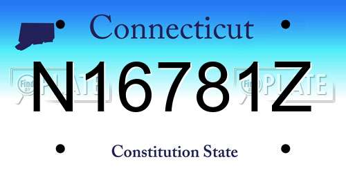 N16781Z Connecticut License Plate