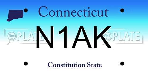 N1AK Connecticut License Plate