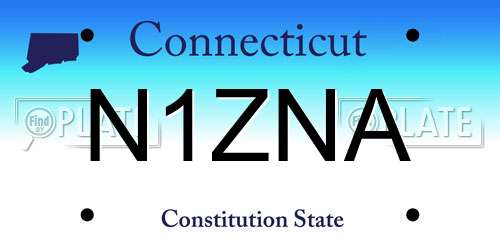 N1ZNA Connecticut License Plate
