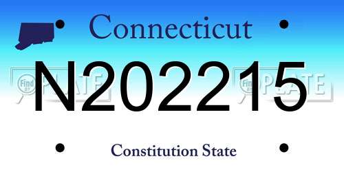 N202215 Connecticut License Plate