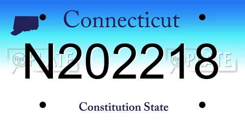 N202218 Connecticut License Plate