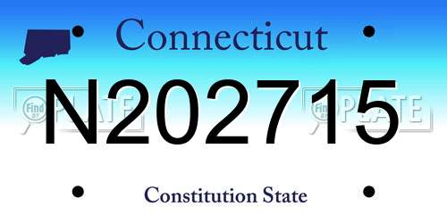 N202715 Connecticut License Plate