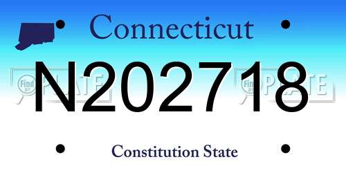N202718 Connecticut License Plate