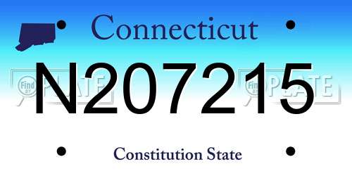N207215 Connecticut License Plate
