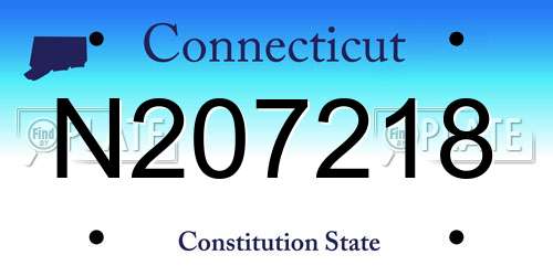 N207218 Connecticut License Plate
