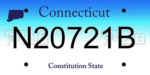 N20721B Connecticut License Plate