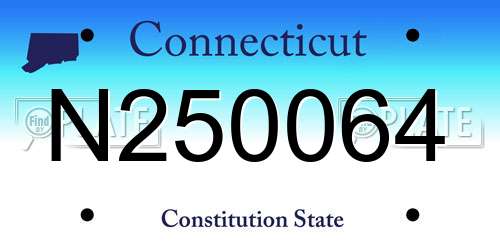 N250064 Connecticut License Plate
