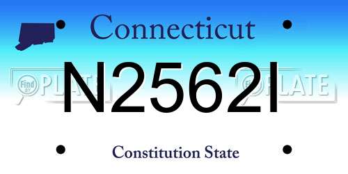 N2562I Connecticut License Plate