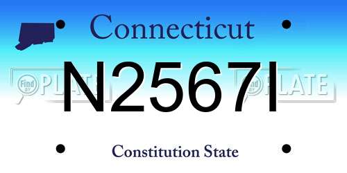 N2567I Connecticut License Plate