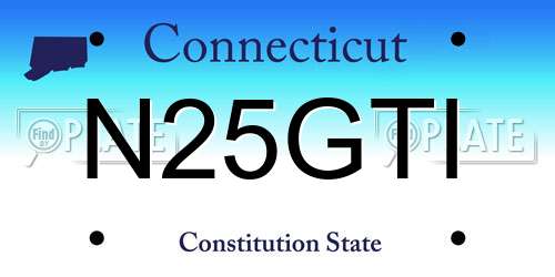 N25GTI Connecticut License Plate