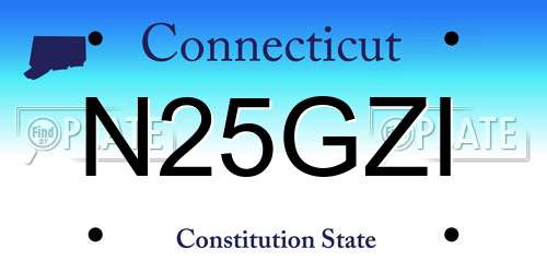 N25GZI Connecticut License Plate