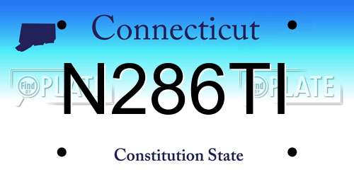 N286TI Connecticut License Plate
