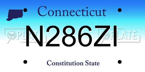 N286ZI Connecticut License Plate