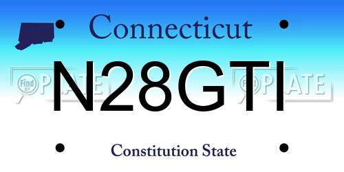 N28GTI Connecticut License Plate