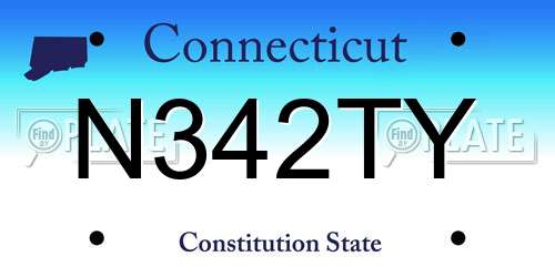 N342TY Connecticut License Plate