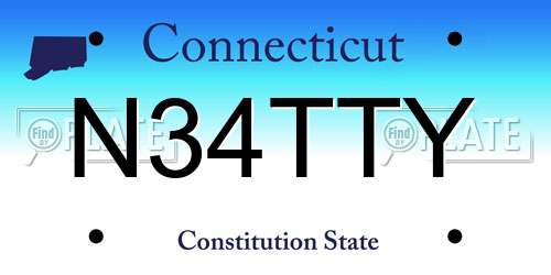 N34TTY Connecticut License Plate