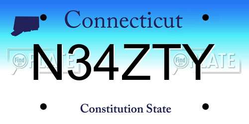 N34ZTY Connecticut License Plate
