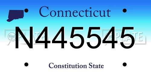 N445545 Connecticut License Plate