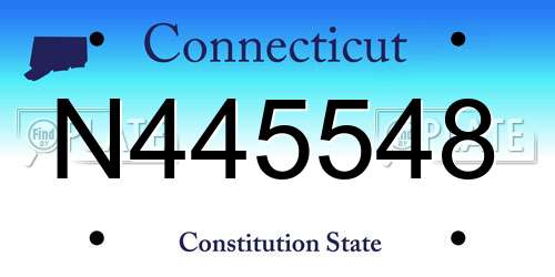 N445548 Connecticut License Plate