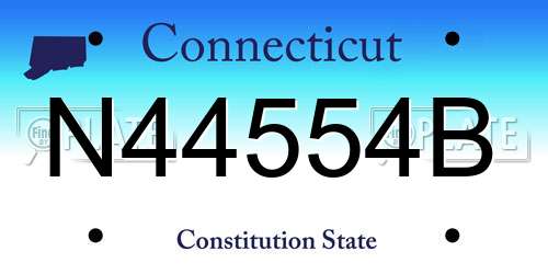 N44554B Connecticut License Plate